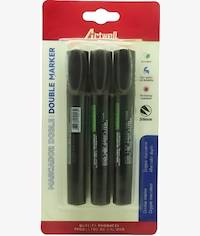 Artwell 3 Pack Permanent Double Black Marker