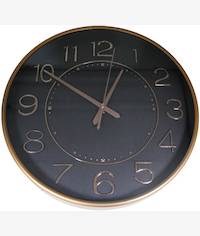 Casey Analog 30cm Round Face Rose Gold Black Wall Watch