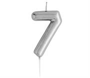 Casey 10cm Silver Numerical Birthday Candle Nr.7