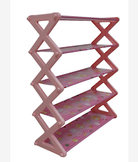 Nordic Wind Cross 5 Tier 15 Shoe Rack Pink