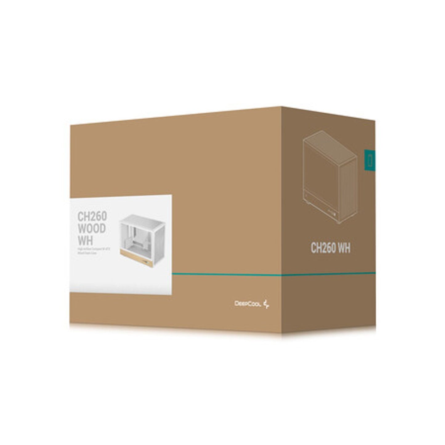 DeepCool CH260 Wood mATX Gaming Chassis White