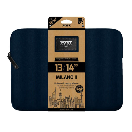 Port Designs Milano II Eco 13/14" Universal Laptop Sleeve - Navy Blue