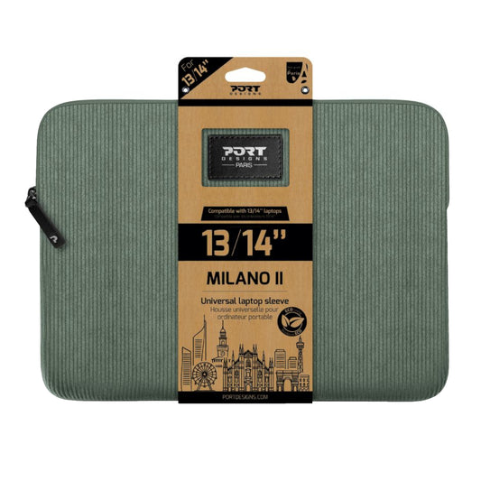 Port Designs Milano II Eco 13/14" Universal Laptop Sleeve - Sage Green