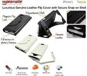 Promate White Tacca iPhone 5 Leather Flip Cover