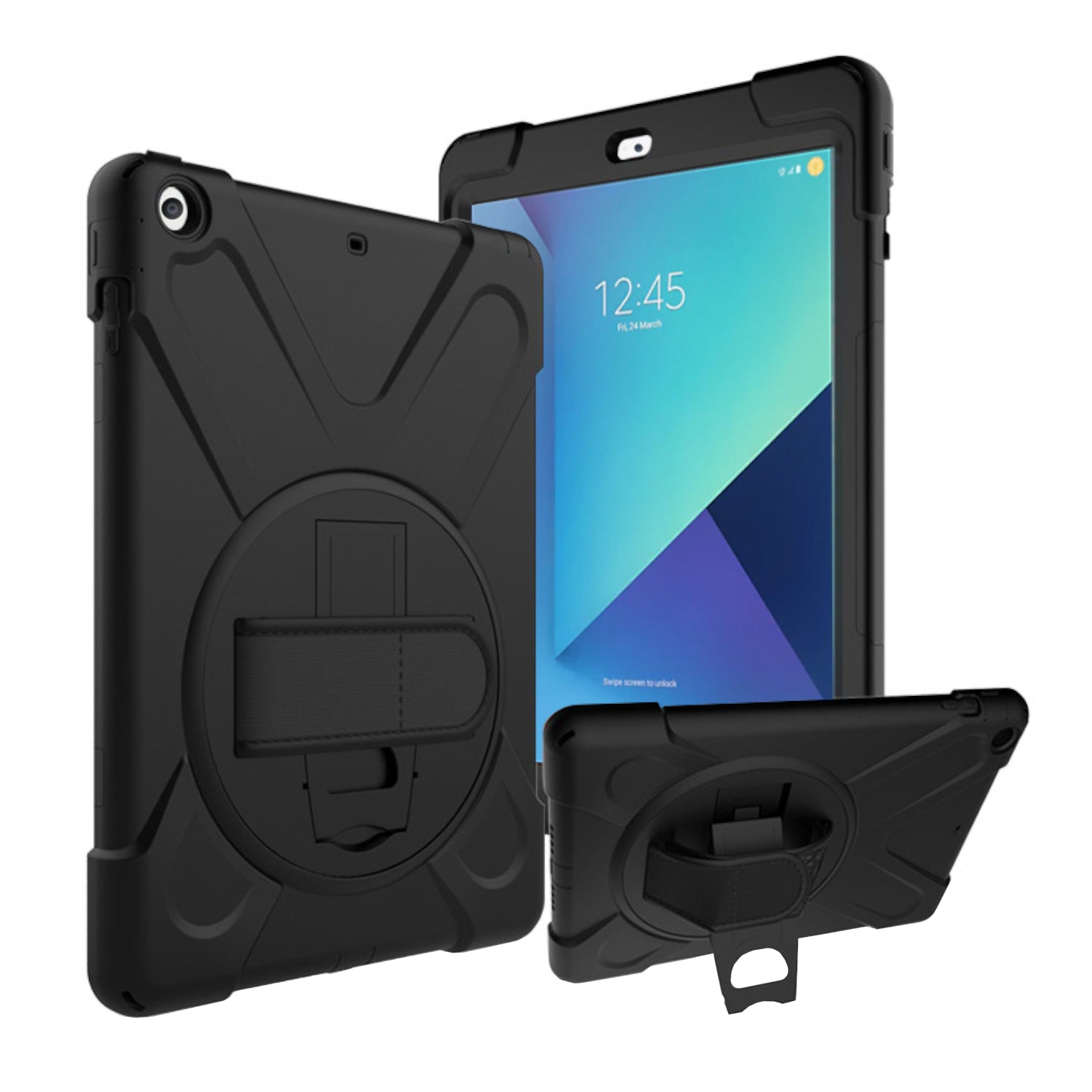 Port Designs Pro Shock 360 Rugged Protective and Rotative Folio for Samsung Galaxy Tab A9+ - Black