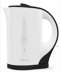 Mellerware Tugela 1.7L Black & White Cordless Plastic Kettle