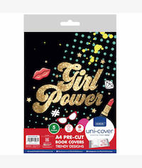 Marlin A4 PreCut Book Cover Girl Power 5pack