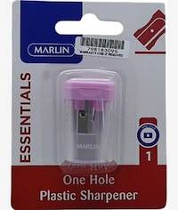 Marlin Essentials One Hole Plastic Pink Sharpener