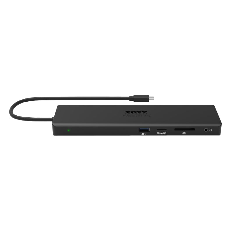 Port USB Type-C 1 x USB3.1|2 x USB 3.0|2 x USB 2.0|1 xHDMI-DP-VGA| Micro+SD Card Reader|1 x Mini DP|1 x RJ45|1 x Audio-Microphone| PD 100W -Black