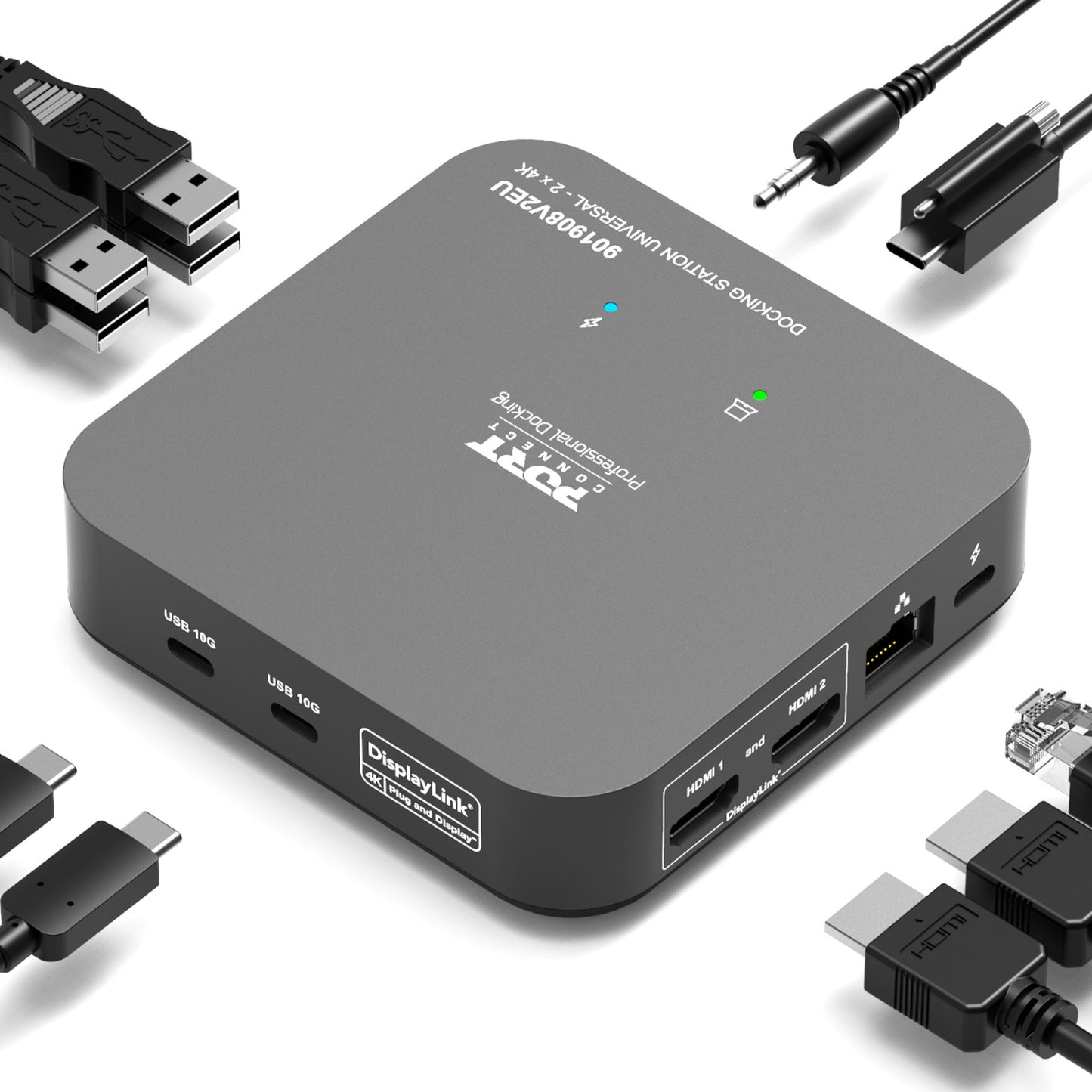 Port Connect Multi-port USB Type-C 2x4K Office Docking Station