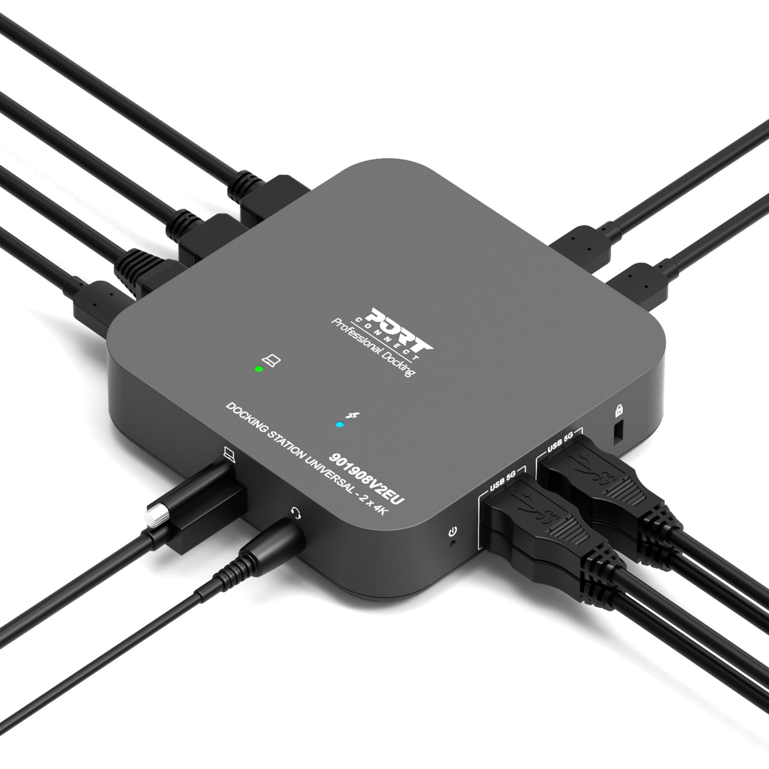 Port Connect Multi-port USB Type-C 2x4K Office Docking Station