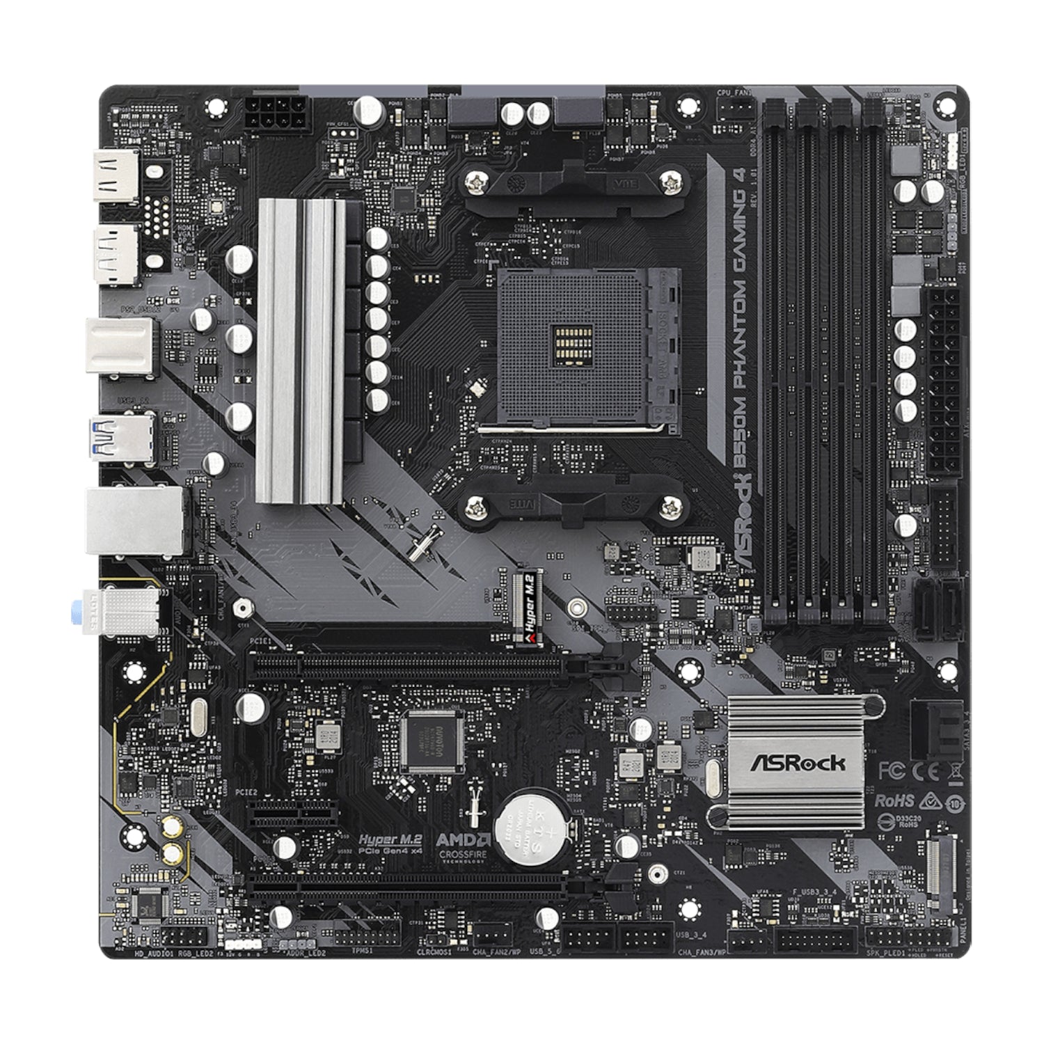 ASRock B550 Phantom Gaming 4 AM4 M-ATX Motherboard
