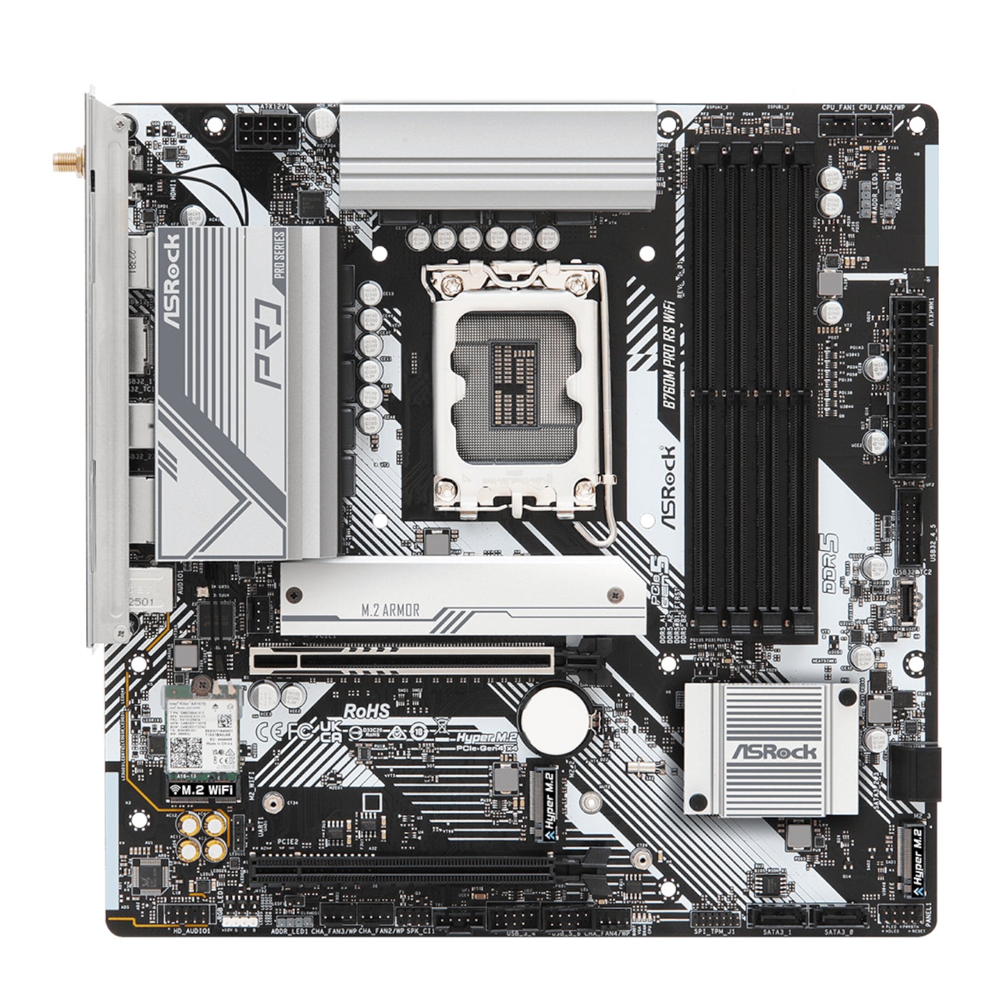 ASRock B760M Pro RS WiFi Intel LGA 1700 MATX Gaming Motherboard