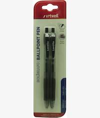 Artwell 2 Pack Ballpoint Black Pens