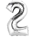 Casey 102cm Silver Balloon Number 2 My Store