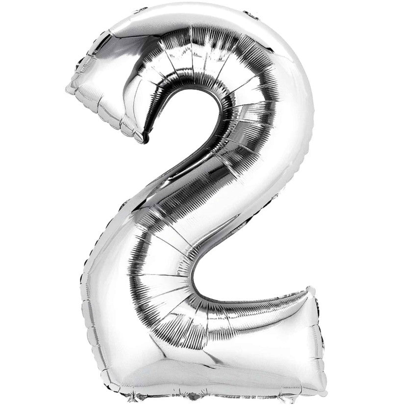 Casey 102cm Silver Balloon Number 2 My Store