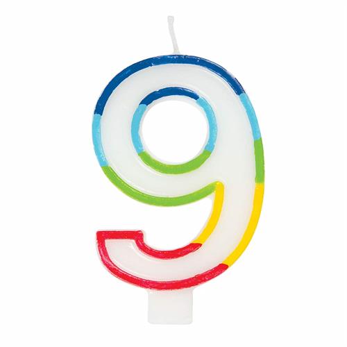 Casey 7cm Multicolor Numerical Birthday Candle Nr.9 My Store