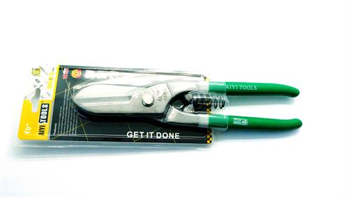 Aiyi Large 10 Inch Spring loaded Tin Snips Straight Cut Cutting Shears with Non slip Grip Handle My Store