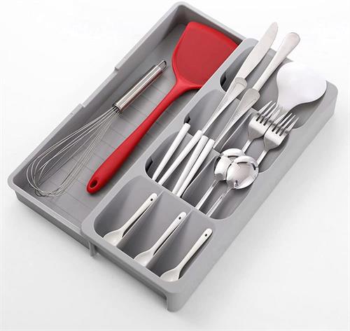 Casey Cutlery 9 Compartments Drawer Organizer Colour Grey