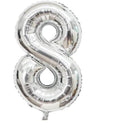 Casey 102cm Silver Balloon Number 8 My Store