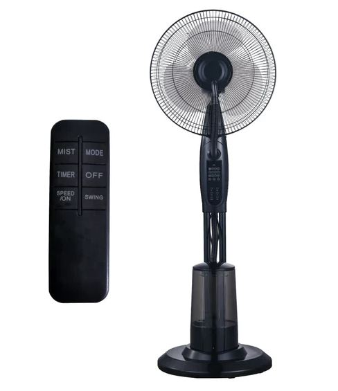 Alva Air 40cm Pedestal Mist Fan Black with remote My Store