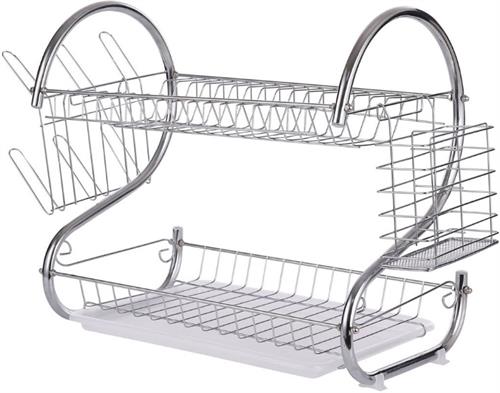 Casey 2 Layer 43cm Stainless Steel Large Dish Rack My Store