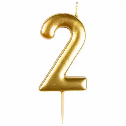 Casey 10cm Gold Numerical Birthday Candle Nr.2 My Store