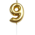 Casey 10cm Gold Numerical Birthday Candle Nr.9 My Store