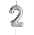 Casey 10cm Silver Numerical Birthday Candle Nr.2 My Store