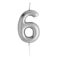 Casey 10cm Silver Numerical Birthday Candle Nr.6 My Store