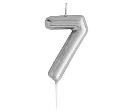 Casey 10cm Silver Numerical Birthday Candle Nr.7 My Store