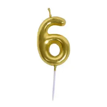 Casey 10cm Gold Numerical Birthday Candle Nr.6 My Store