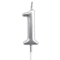 Casey 10cm Silver Numerical Birthday Candle Nr.1 My Store