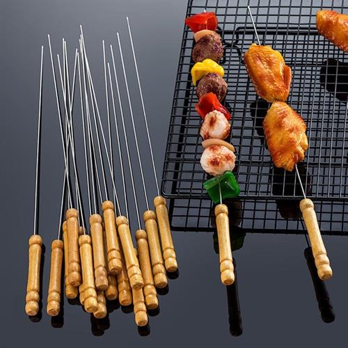 Casey 12-Piece Stainless Steel BBQ Kebab Skewers 30cm Length My Store