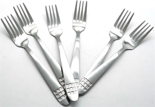Casey Catering 6 Piece Stainless Steel Dinner Dessert Forks Square Design My Store
