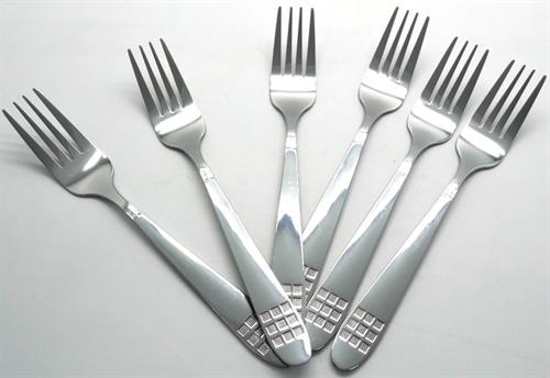 Casey Catering 6 Piece Stainless Steel Dinner Table Forks Square Design