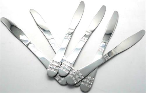 Casey Catering 6 Piece Stainless Steel Dinner Knives Set Square Design My Store