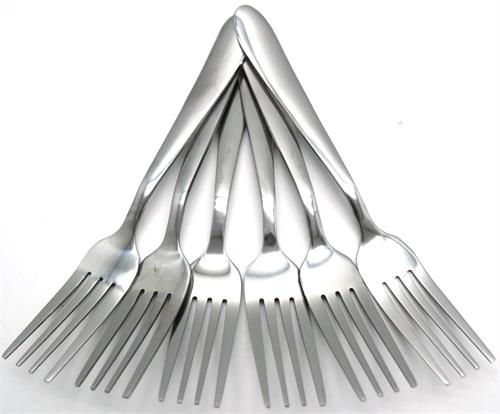 Casey Catering 6 Piece Stainless Steel Dinner Dessert Forks -Plain Design My Store