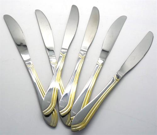 Casey Catering 6 Piece Stainless Steel Dinner Knives Set Gold My Store