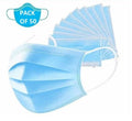 Casey 3 Ply Disposable Face Mask with Earloop 50 Per Pack blue My Store