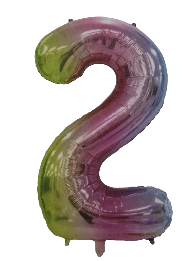 Casey 102cm Rainbow Balloon Number 2 My Store