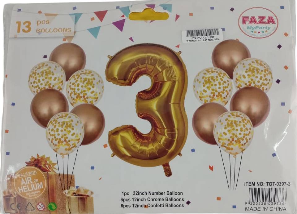 Casey 13pc Gold and White Balloon Set Nr 3 My Store