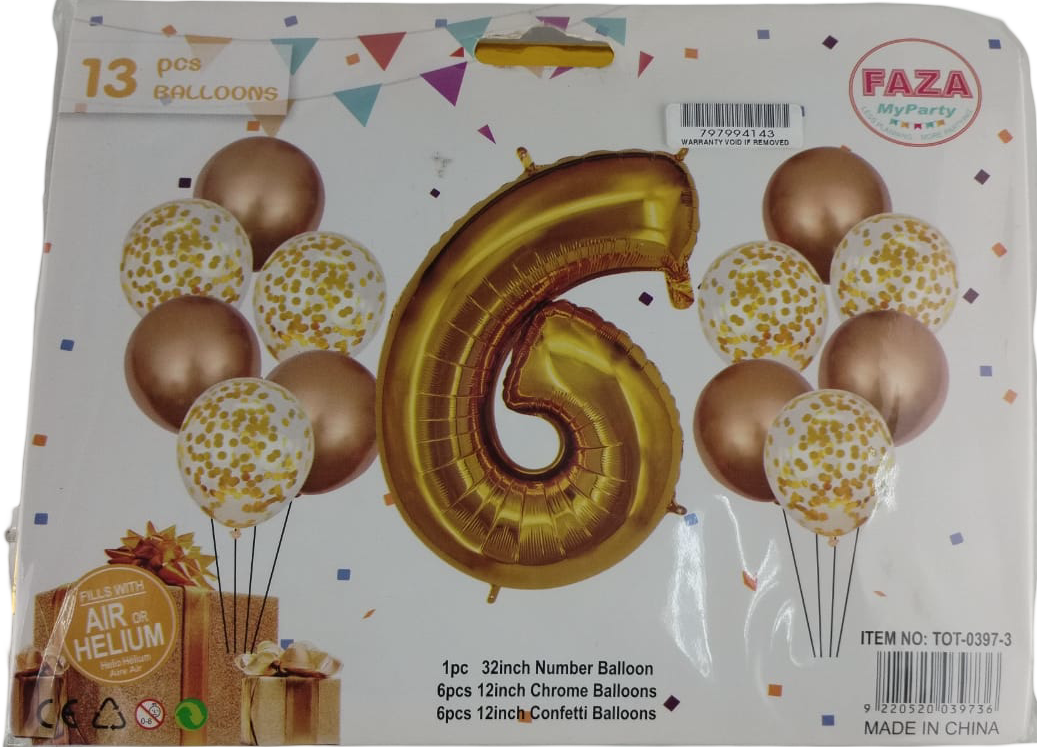 Casey 13pc Gold and White Balloon Set Nr 6