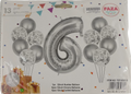 Casey 13pc Silver and White Balloon Set Nr.6 My Store
