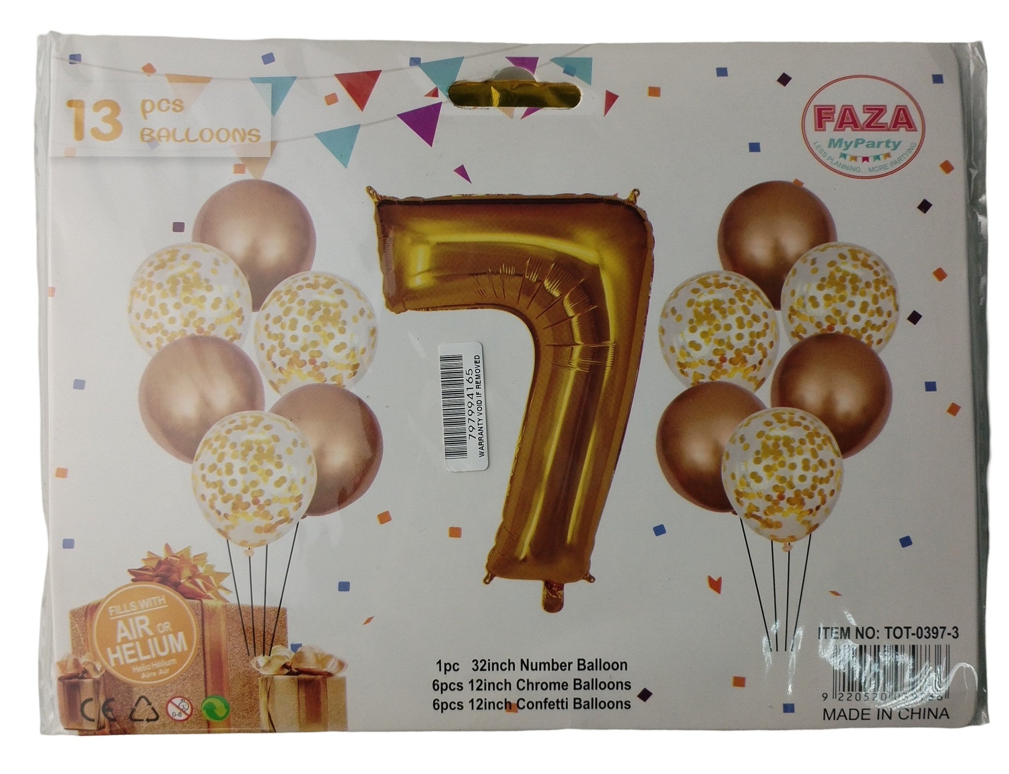 Casey 13pc Gold and White Balloon Set Nr 7 My Store
