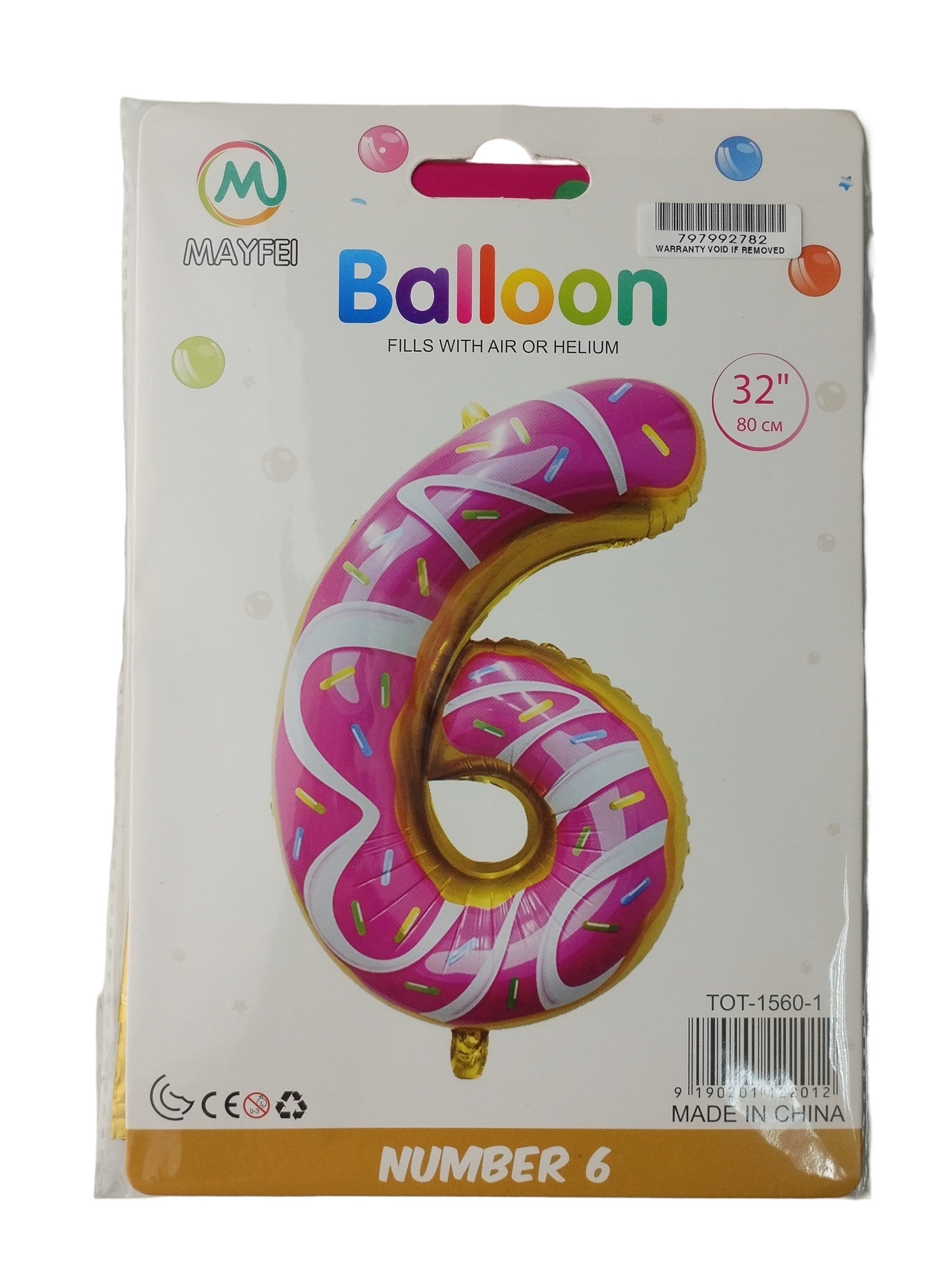 Casey 102cm Donut Balloon Number 6 My Store