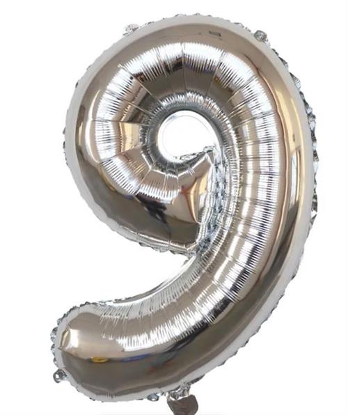 Casey 102cm Silver Balloon Number 9 My Store