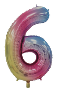 Casey 102cm Rainbow Balloon Number 6 My Store