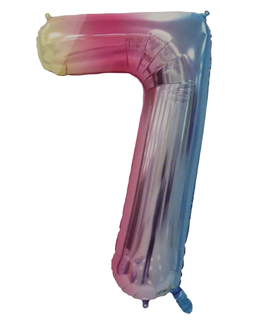Casey 102cm Rainbow Balloon Number 7 My Store