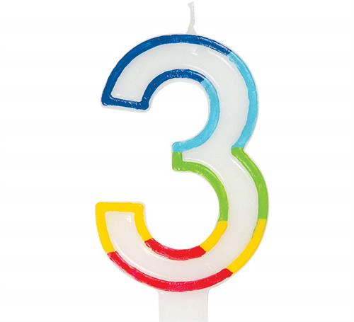 Casey 7cm Multicolor Numerical Birthday Candle Nr.3 My Store